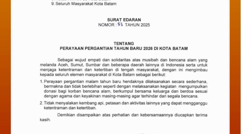 Tahun Baru Tanpa Kembang Api, Amsakar Ajak Warga Berempati dan Menggalang Dana untuk Sumatra