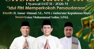 Pemprov Kepri Gelar Salat Idul Fitri 1447 H di Tanjungriau Batam, Halalbihalal Dilaksanakan di Tanjungpinang Hari Ke-2