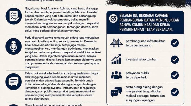 AMSAKAR SANG ORATOR Tentang Gaya Komunikasi Wali Kota Batam, Amsakar Achmad