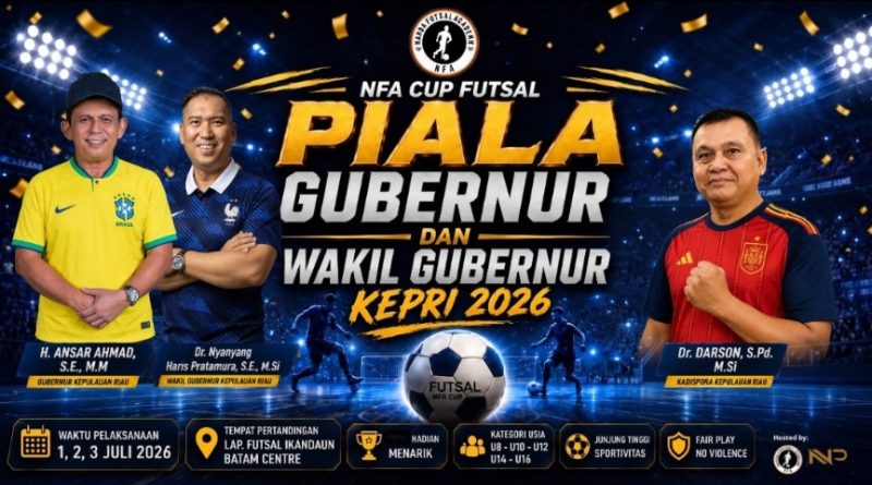 Turnamen Futsal Gubernur dan Wagub Kepri Cup 2026 Segera Digelar