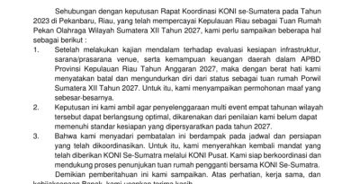Kepri Mundur dari Tuan Rumah Porwil XII Sumatera 2027, SIWO PWI Kepri Soroti Perencanaan Olahraga Daerah