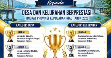 Desa Ekang Anculai dan Kelurahan Tanjunguban Selatan Raih Penghargaan Tingkat Provinsi