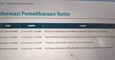 Ini Lokasi Jadwal Pemeliharaan Rutin PLN Batam, Rabu 29 Juli 2026