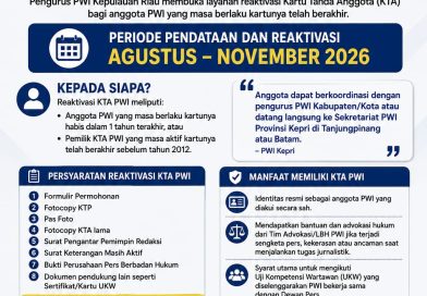 PWI Kepri Buka Reaktivasi KTA Lama dan Kedaluwarsa