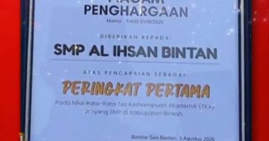 SMP Al Ihsan Raih TKA Tertinggi di Bintan