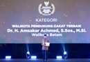 Amsakar Raih Penghargaan Wali Kota Pendukung Zakat Terbaik 2026