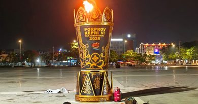 Api Obor Porprov Kepri VI Mulai Dipasang di Tugu Sirih