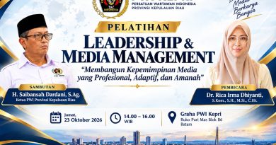 Cetak Pemimpin Profesional, Berintegritas, Amanah: PWI Kepri Gelar Pelatihan Leadership Media